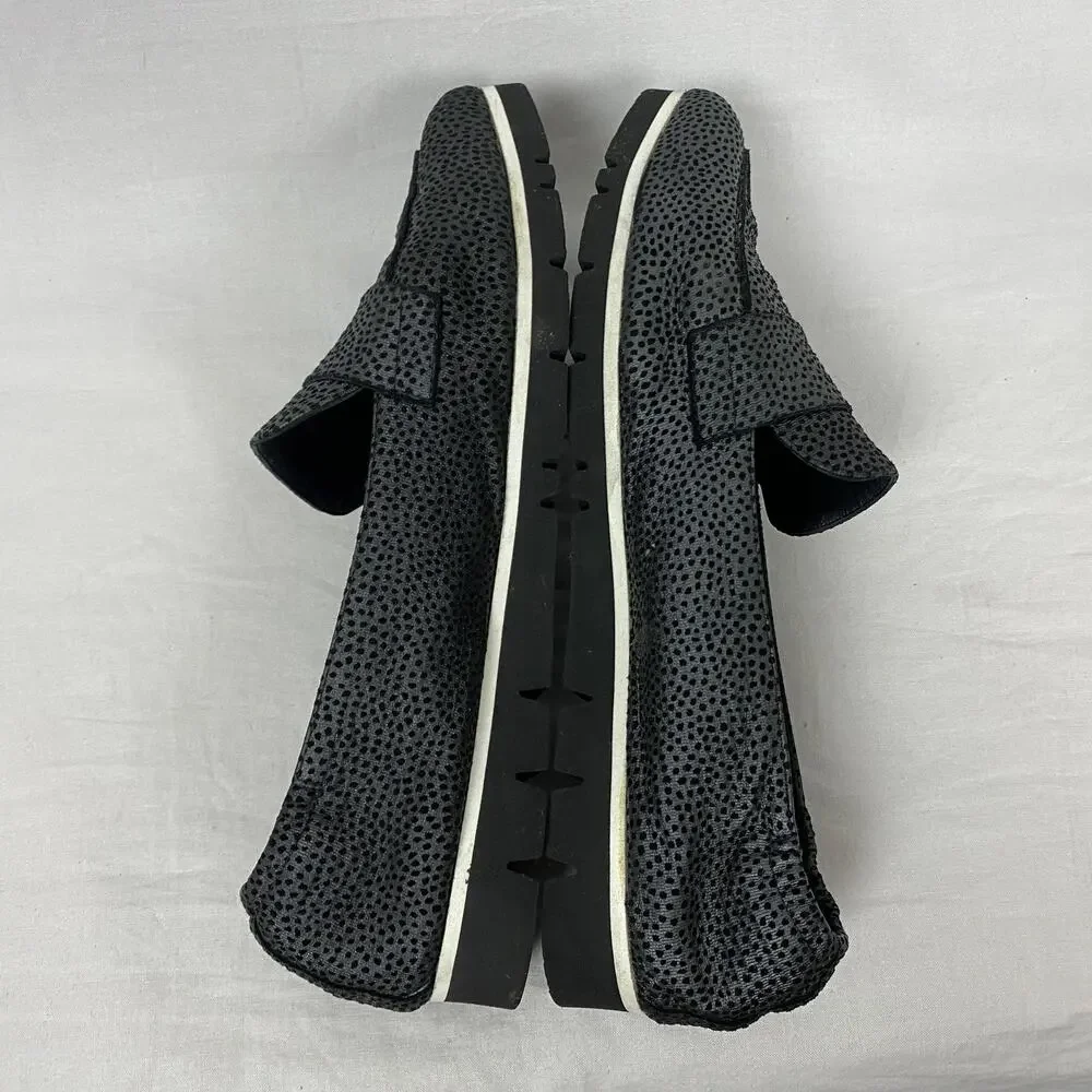 AGL Pointer Loafer Womens 9 39.5 Gray Black Slip On Shoes‎ Flats Italy Luxury